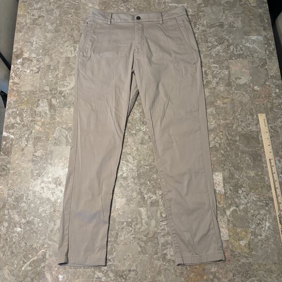 Birddogs Pants Mens 32x30 (Fits 32x28) Tan Lined Stretch Performance Chino Golf - Picture 2 of 14